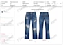 make women denim tech pack with emblishment design